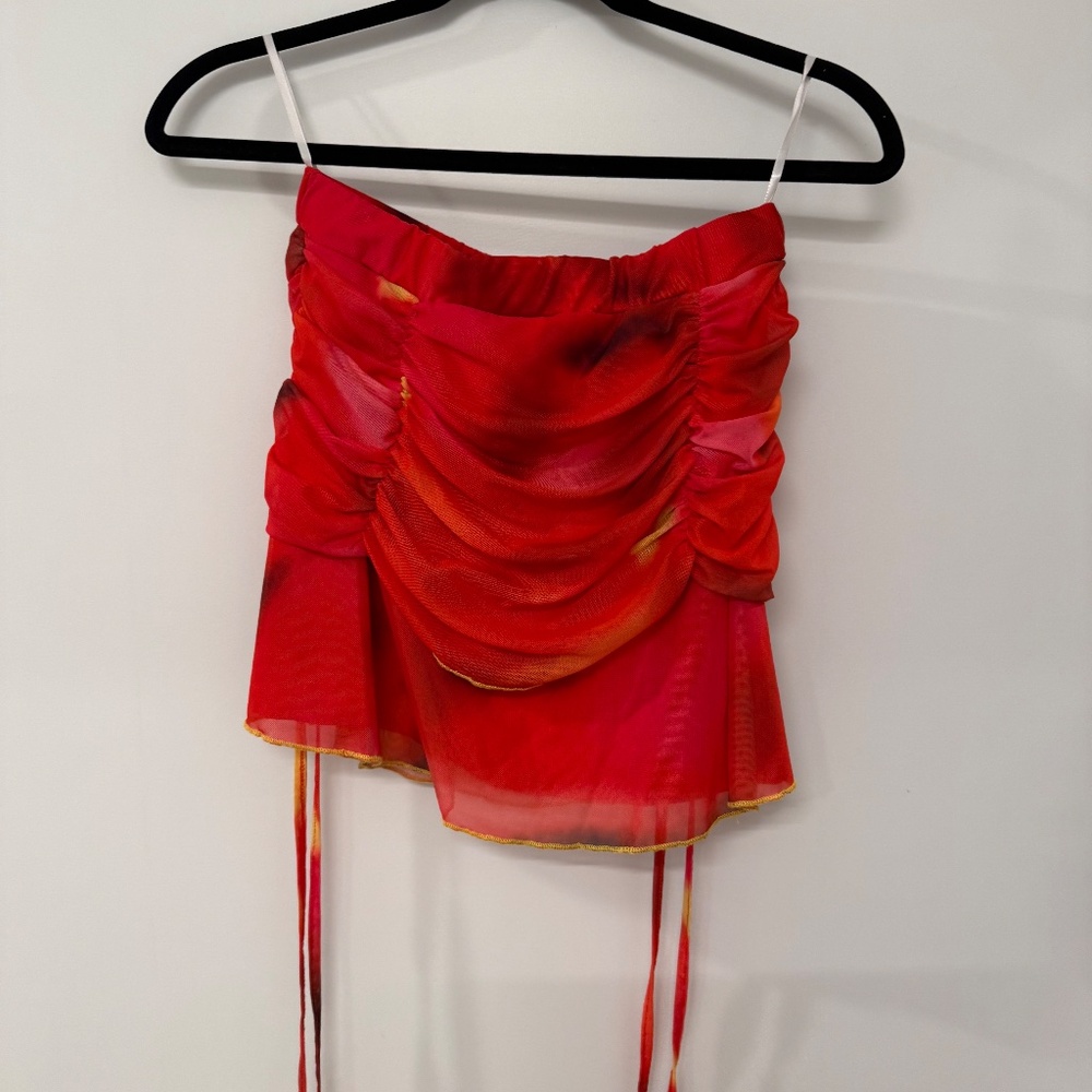 Printed Two-Piece Red Set - Picture 4 of 4